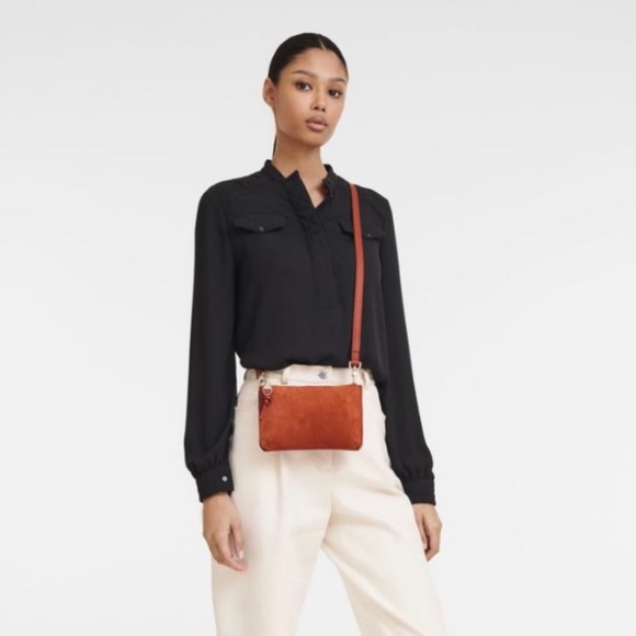 NWOT Longchamp Crossbody “Mailbox” bag PLUS Gold Chain Strap - Perfect Fall Bag! - Picture 1 of 13